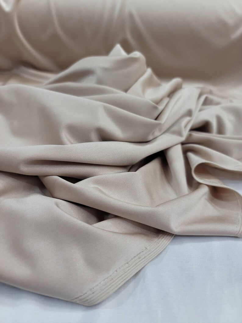 Champagne Beige Spandex Stretch Fabric - 4-Way Stretch, Sold By the Yard