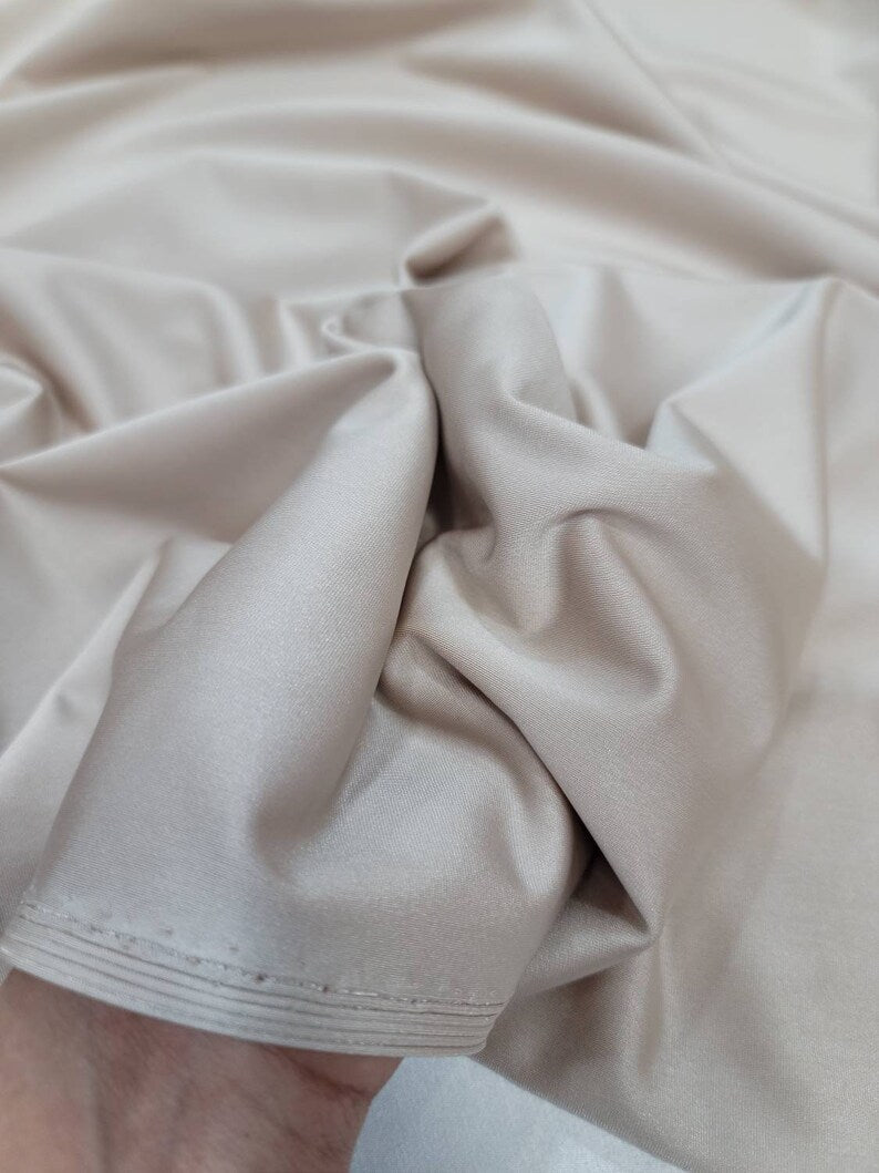 Champagne Beige Spandex Stretch Fabric - 4-Way Stretch, Sold By the Yard