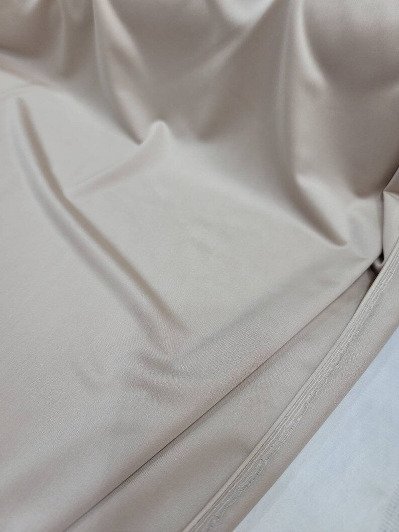 Champagne Beige Spandex Stretch Fabric - 4-Way Stretch, Sold By the Yard