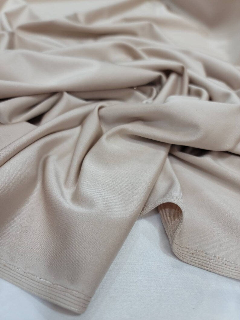 Champagne Beige Spandex Stretch Fabric - 4-Way Stretch, Sold By the Yard