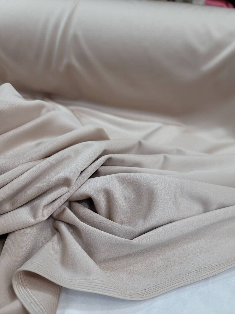 Champagne Beige Spandex Stretch Fabric - 4-Way Stretch, Sold By the Yard