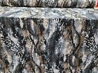 Black Brown WHITE Spandex Fabric By The Yard Stretch Skyn Snake Animal Print