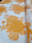 ORANGE GOLD Floral Brocade Fabric (60 in.) Sold By The Yard On White Organza smart-textile smart-textile (1414)