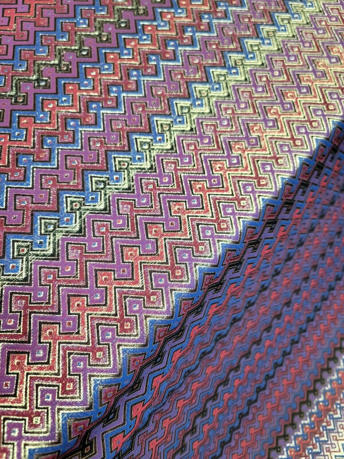 Luxury Brocade Fabric By The Yard For Dress Sewing Upholstery Geometric Red Gold