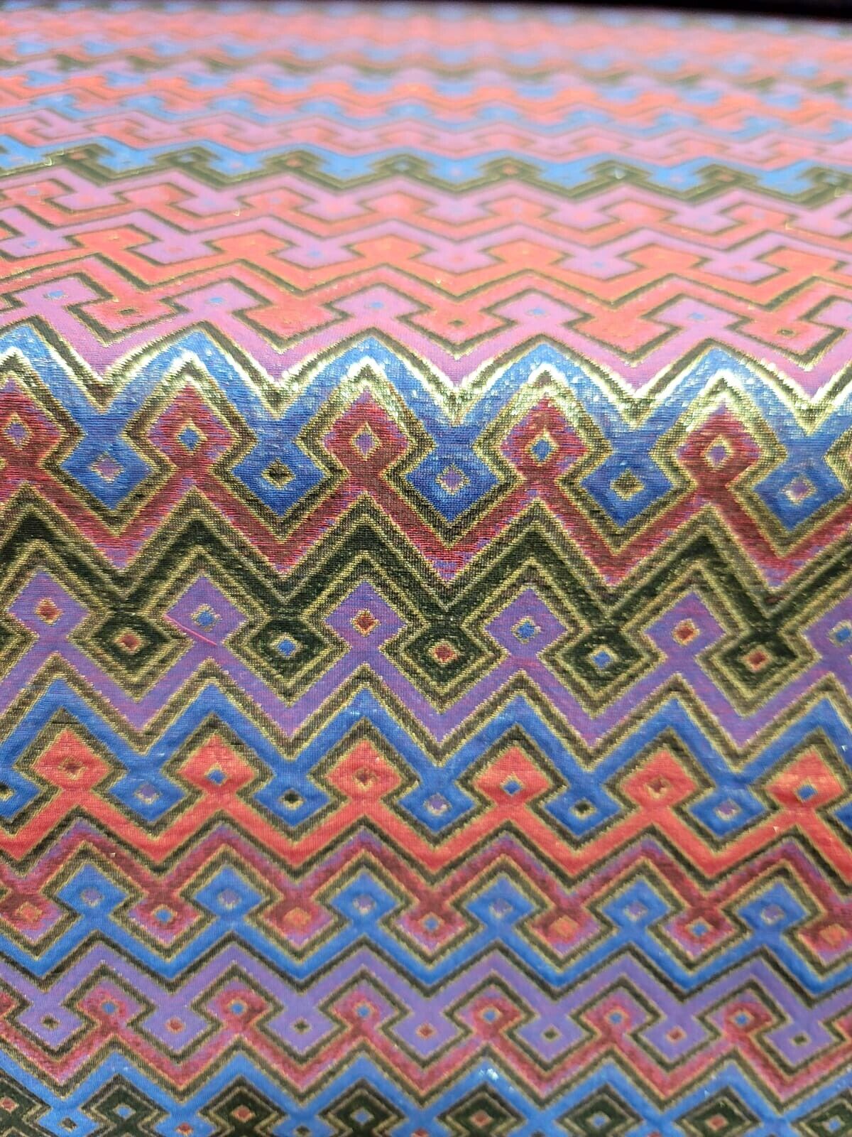 Luxury Brocade Fabric By The Yard For Dress Sewing Upholstery Geometric Red Gold