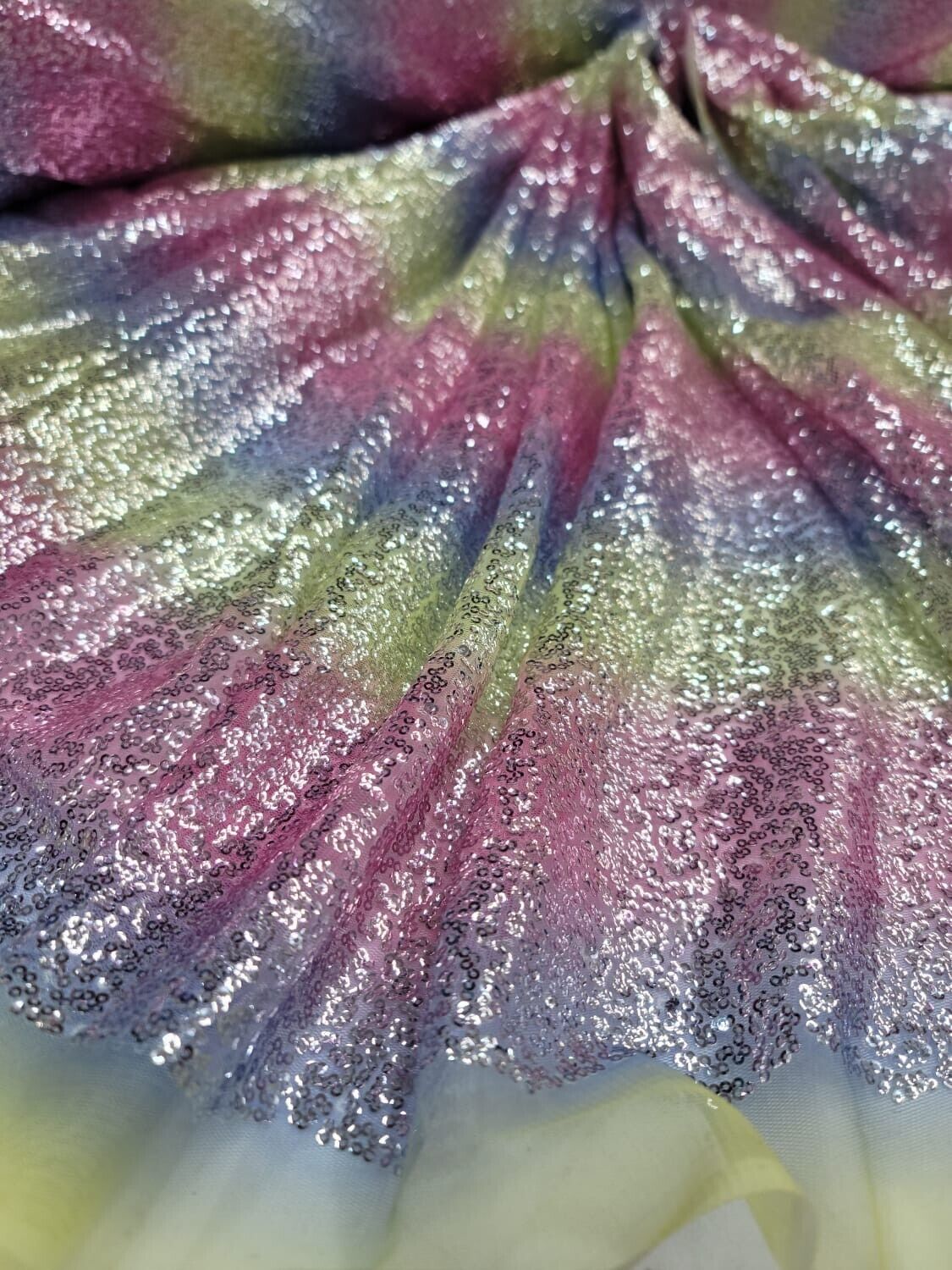 Mini Glitz Sequins Fabric by the Yard - Vibrant Rainbow - Perfect for Dresses, Decorations, and Creative Crafts