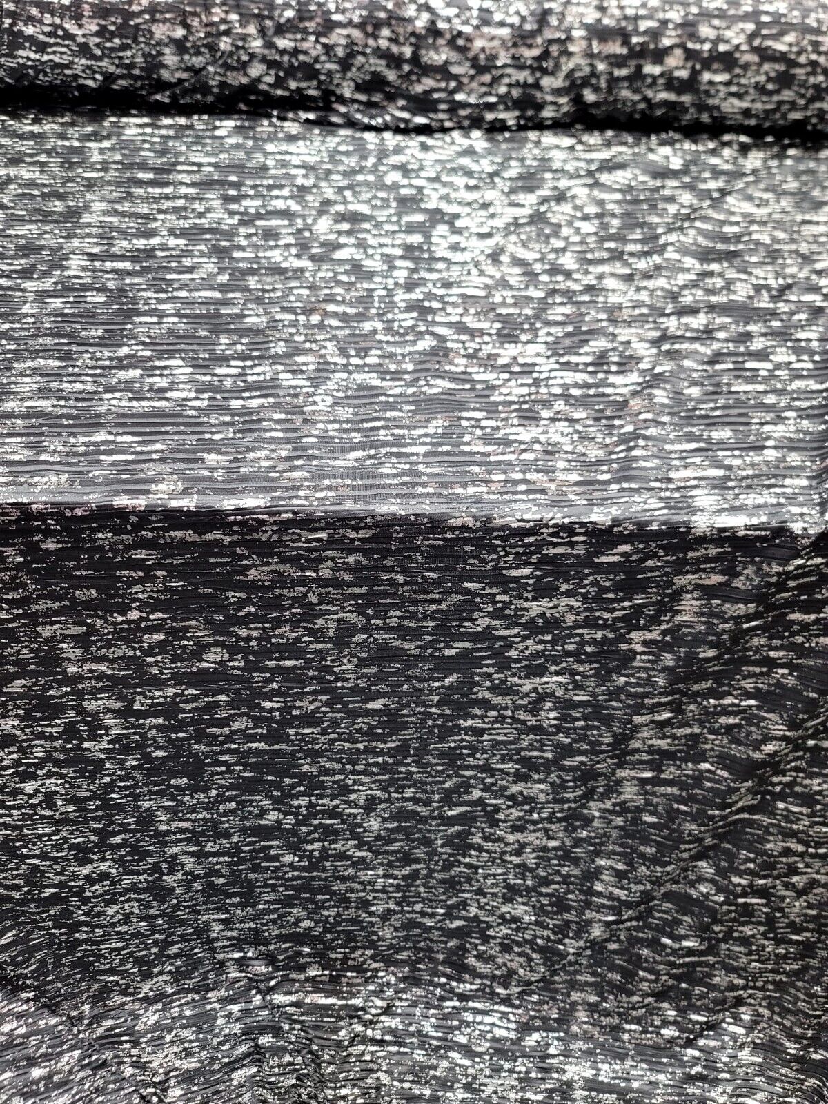 Charcoal/Silver Pleated Fabric 58" Sold By Yard For Dress Draping Backdrop