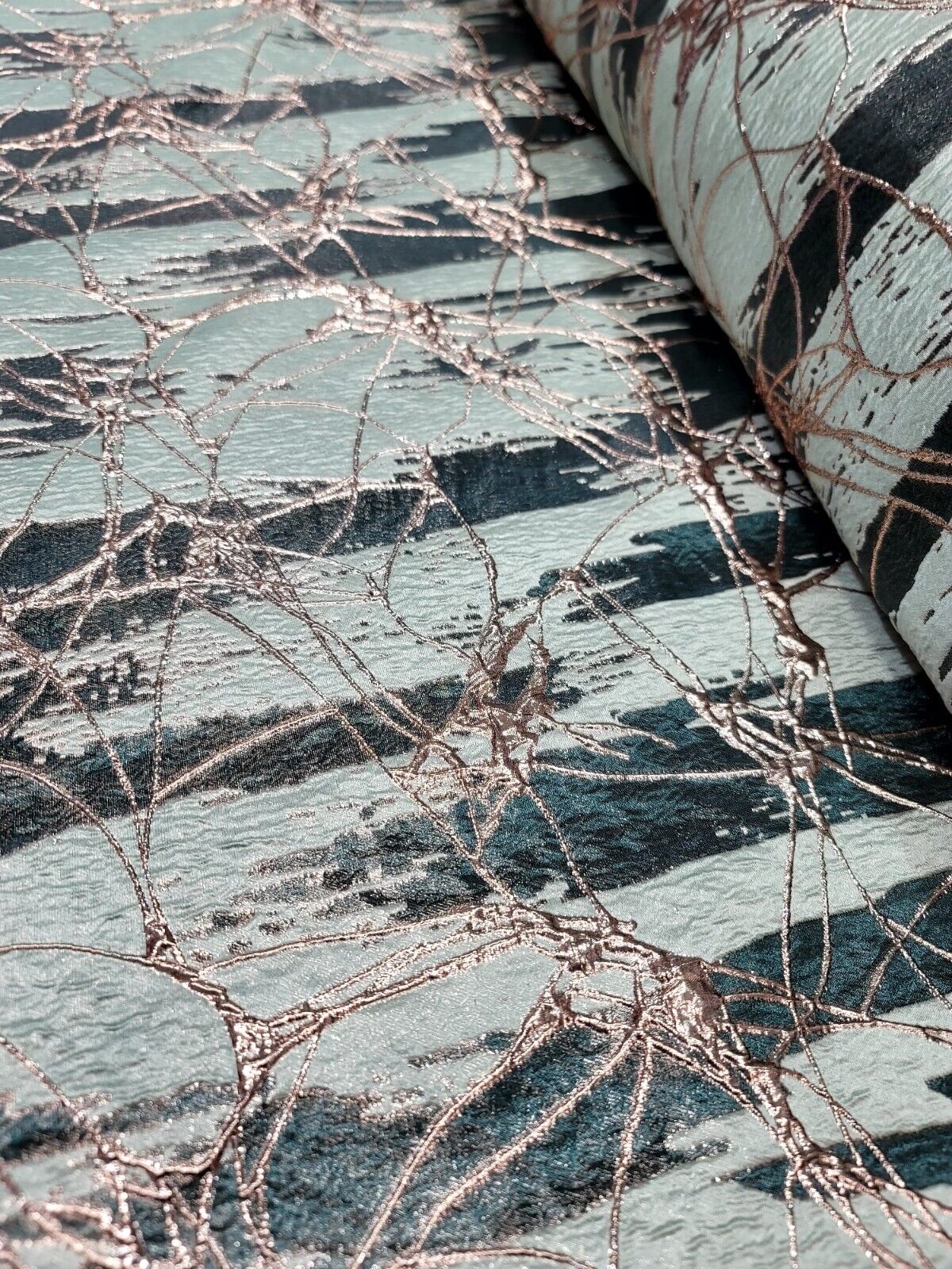 Hunter Green Sage Gold Metallic Brocade Fabric - Sold by Yard - Perfect for Fashion, Upholstery, and Elegant Creations