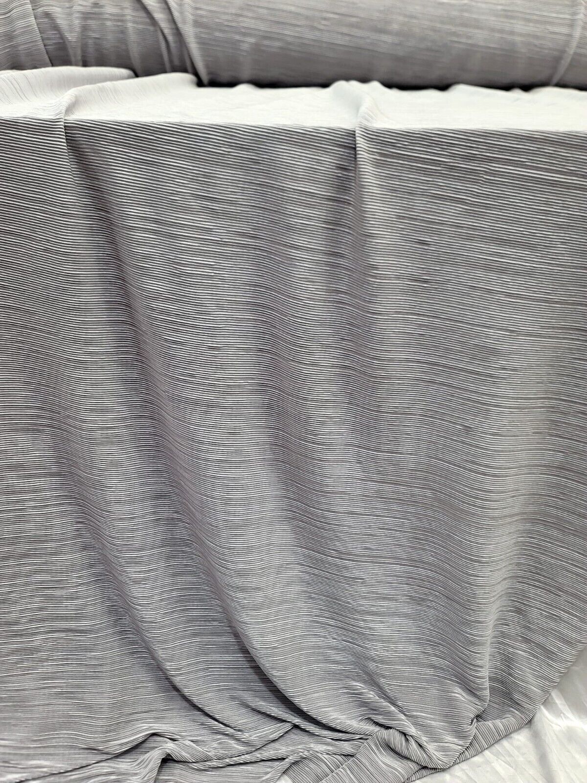 Pleated Fabric Sold By The Yard Silver Textured Fabric For Dress Prom Bridal