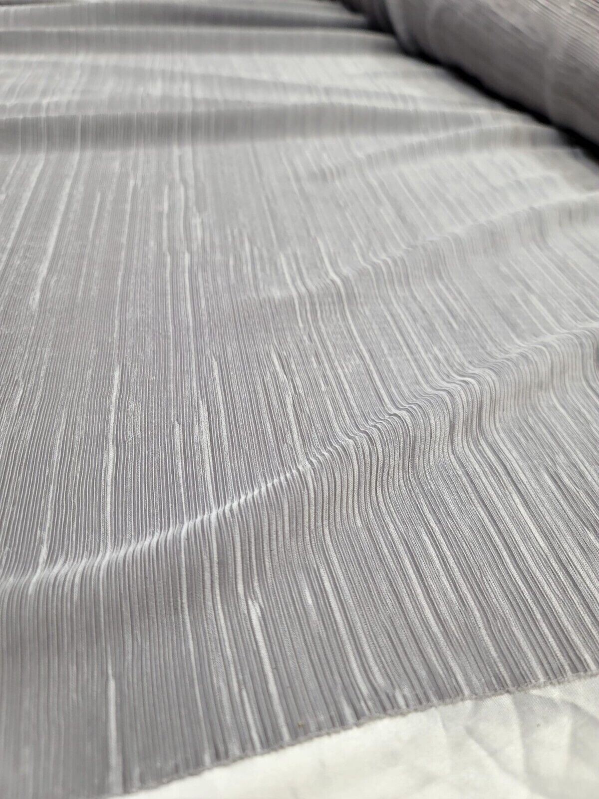 Pleated Fabric Sold By The Yard Silver Textured Fabric For Dress Prom Bridal