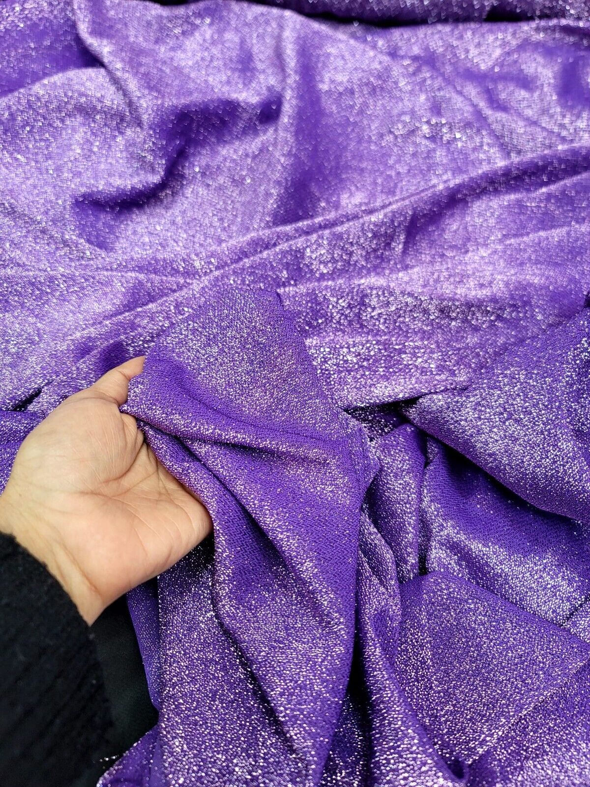 Lame Lavender Fabric Sold By The Yard Shimmer Stretch Sheer Fabric For Dress