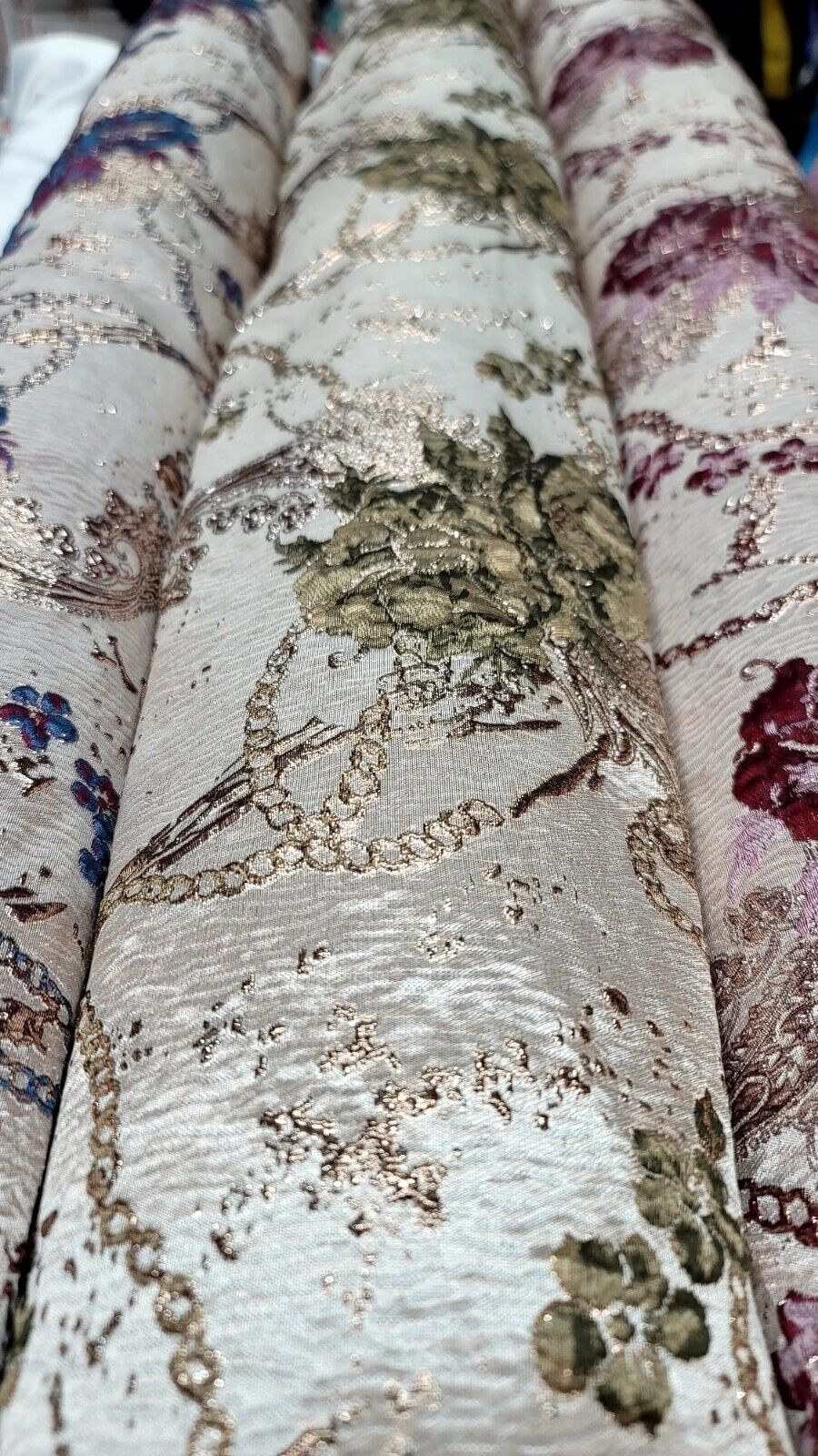 Brocade Jacquard Prom Fabric by the Yard - Ideal for Gowns, Quinceañera, Bridal, Upholstery, and More - Available in Various Stunning Colors
