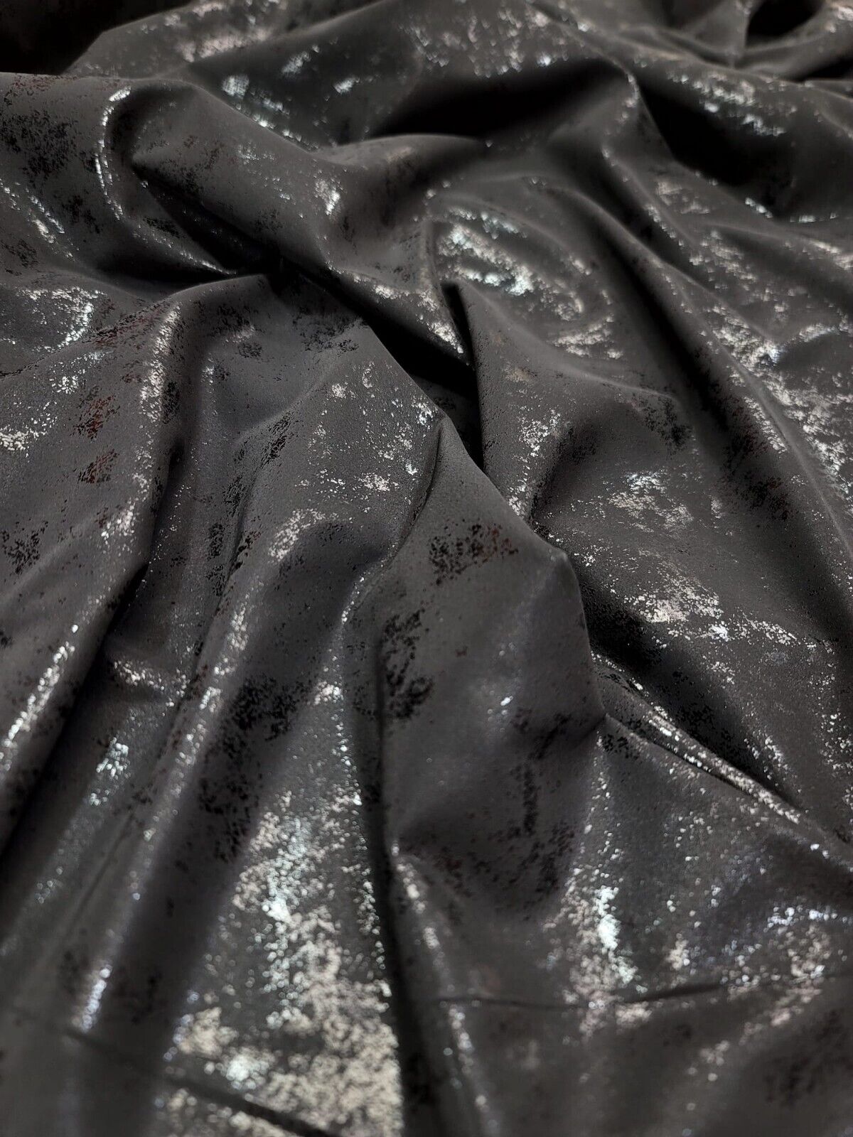 Black Spandex Fabric - Tie Dye Matte Shine - Sold by the Yard