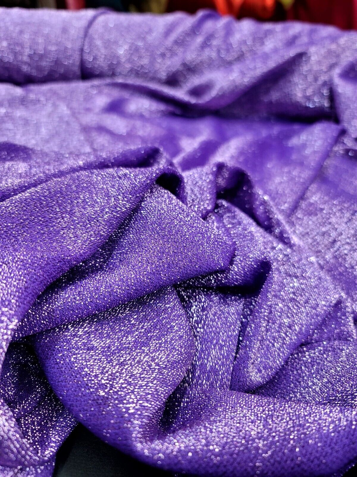 Lame Lavender Fabric Sold By The Yard Shimmer Stretch Sheer Fabric For Dress