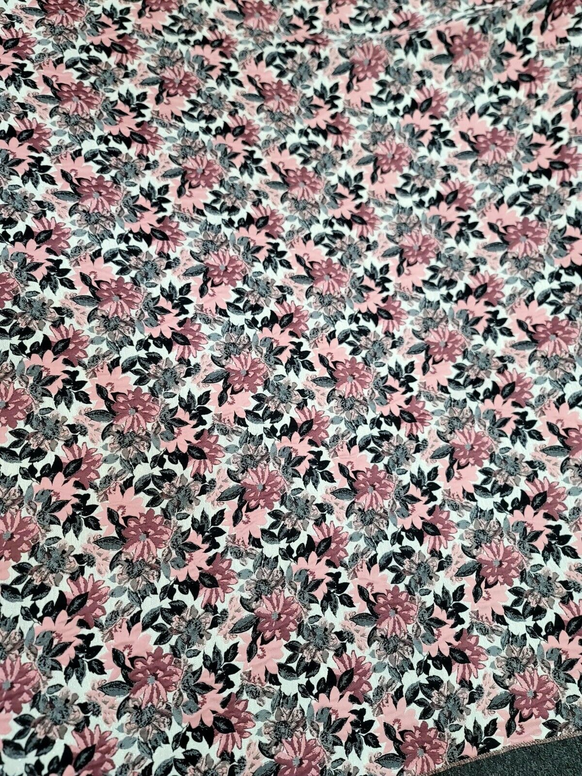 Dusty Rose Mauve Floral Chenille Upholstery Brocade Fabric - 56" Width - Sold by the Yard - Perfect for Pillows, Cushions, and Home Decor