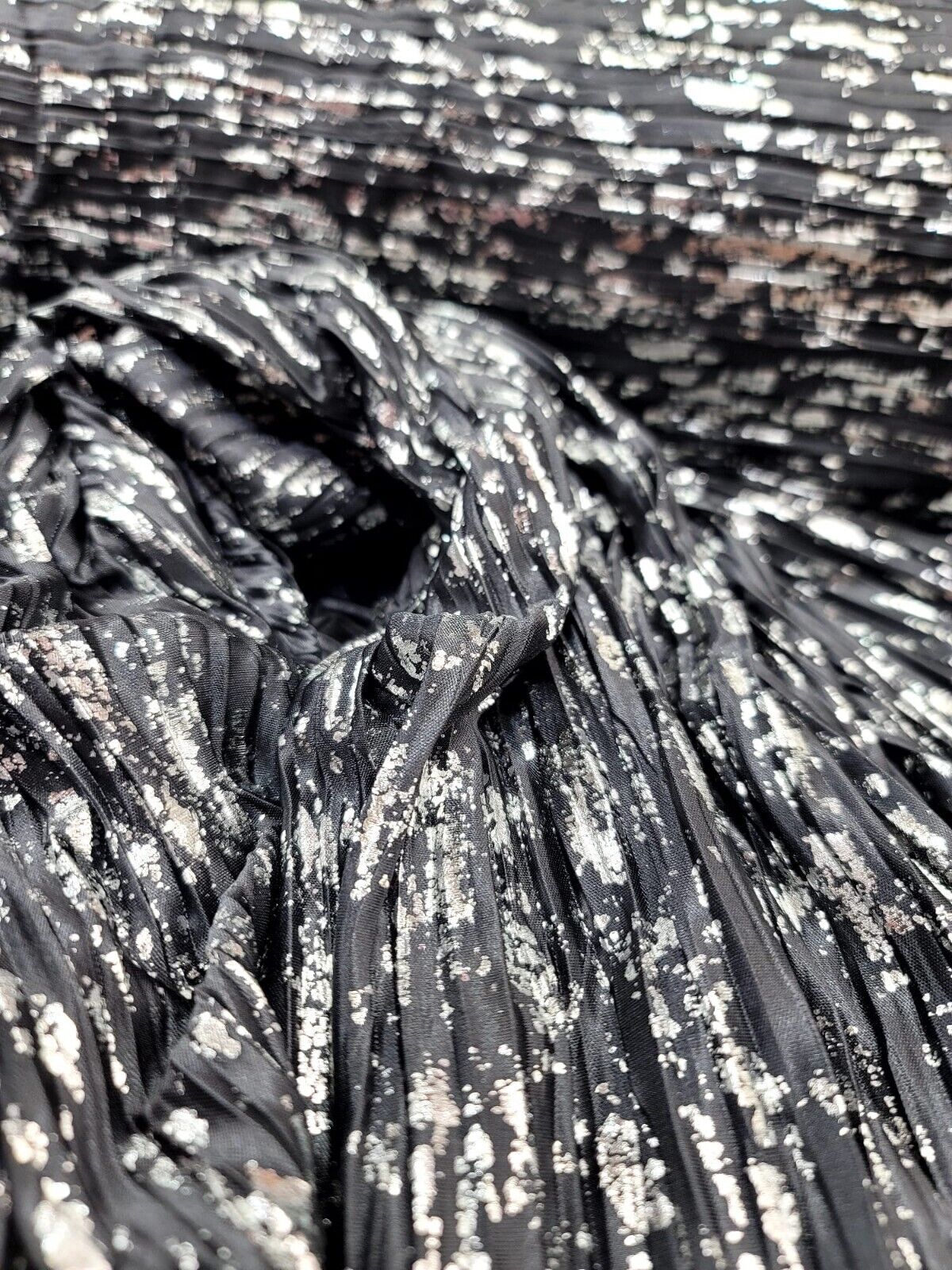 Charcoal/Silver Pleated Fabric 58" Sold By Yard For Dress Draping Backdrop