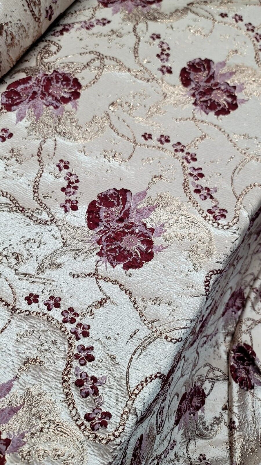 Brocade Jacquard Prom Fabric by the Yard - Ideal for Gowns, Quinceañera, Bridal, Upholstery, and More - Available in Various Stunning Colors
