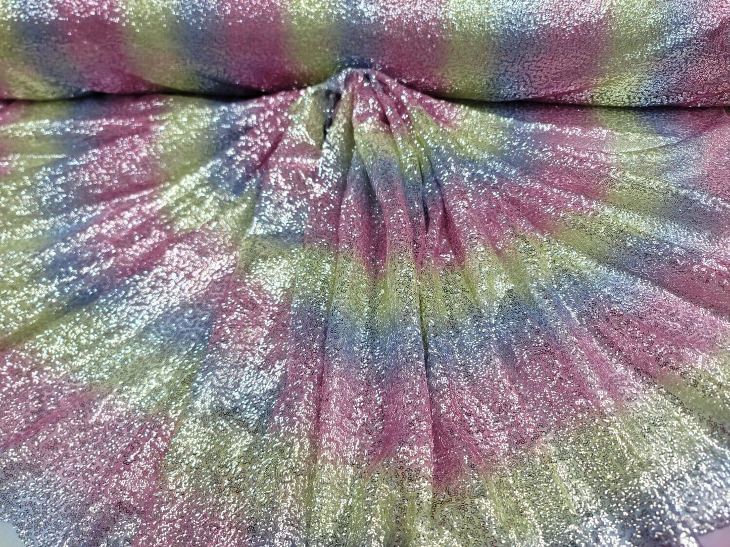 Mini Glitz Sequins Fabric by the Yard - Vibrant Rainbow - Perfect for Dresses, Decorations, and Creative Crafts