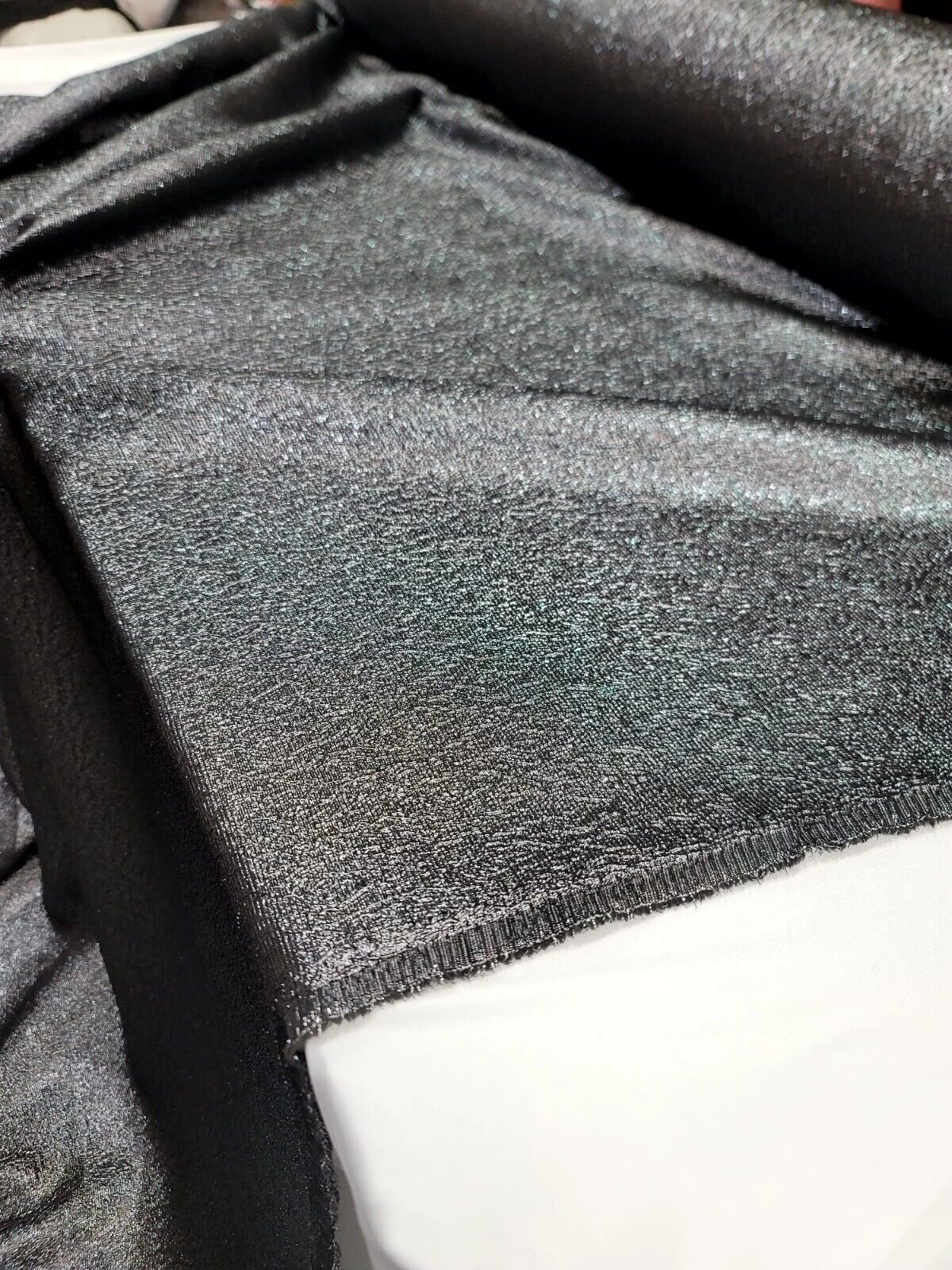 Charcoal Gray Metallic Brocade Jacquard Fabric - Sold by the Yard - Dress Gown Embossed