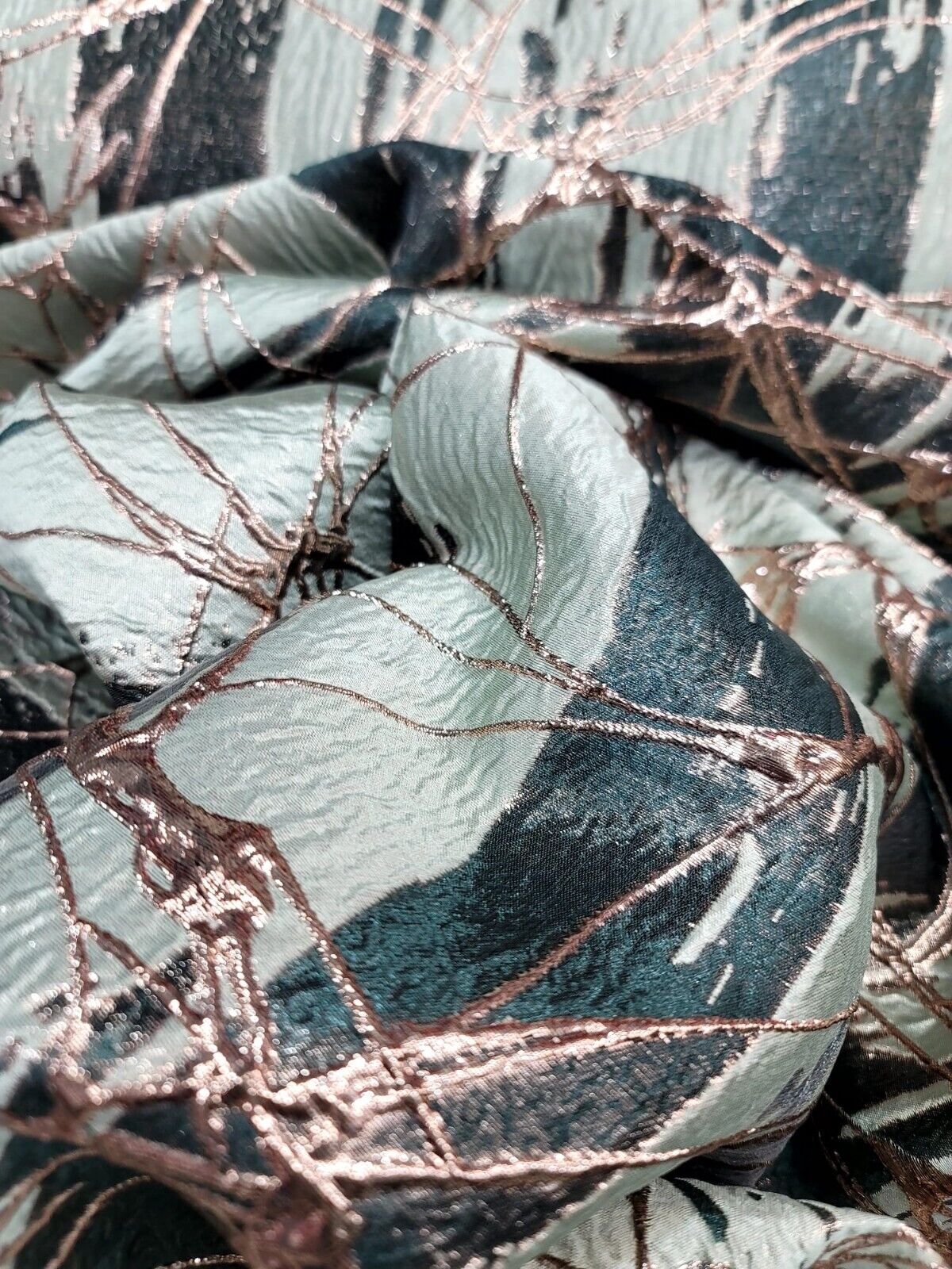 Hunter Green Sage Gold Metallic Brocade Fabric - Sold by Yard - Perfect for Fashion, Upholstery, and Elegant Creations