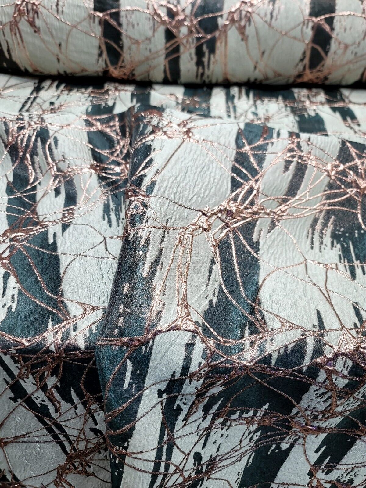 Hunter Green Sage Gold Metallic Brocade Fabric - Sold by Yard - Perfect for Fashion, Upholstery, and Elegant Creations