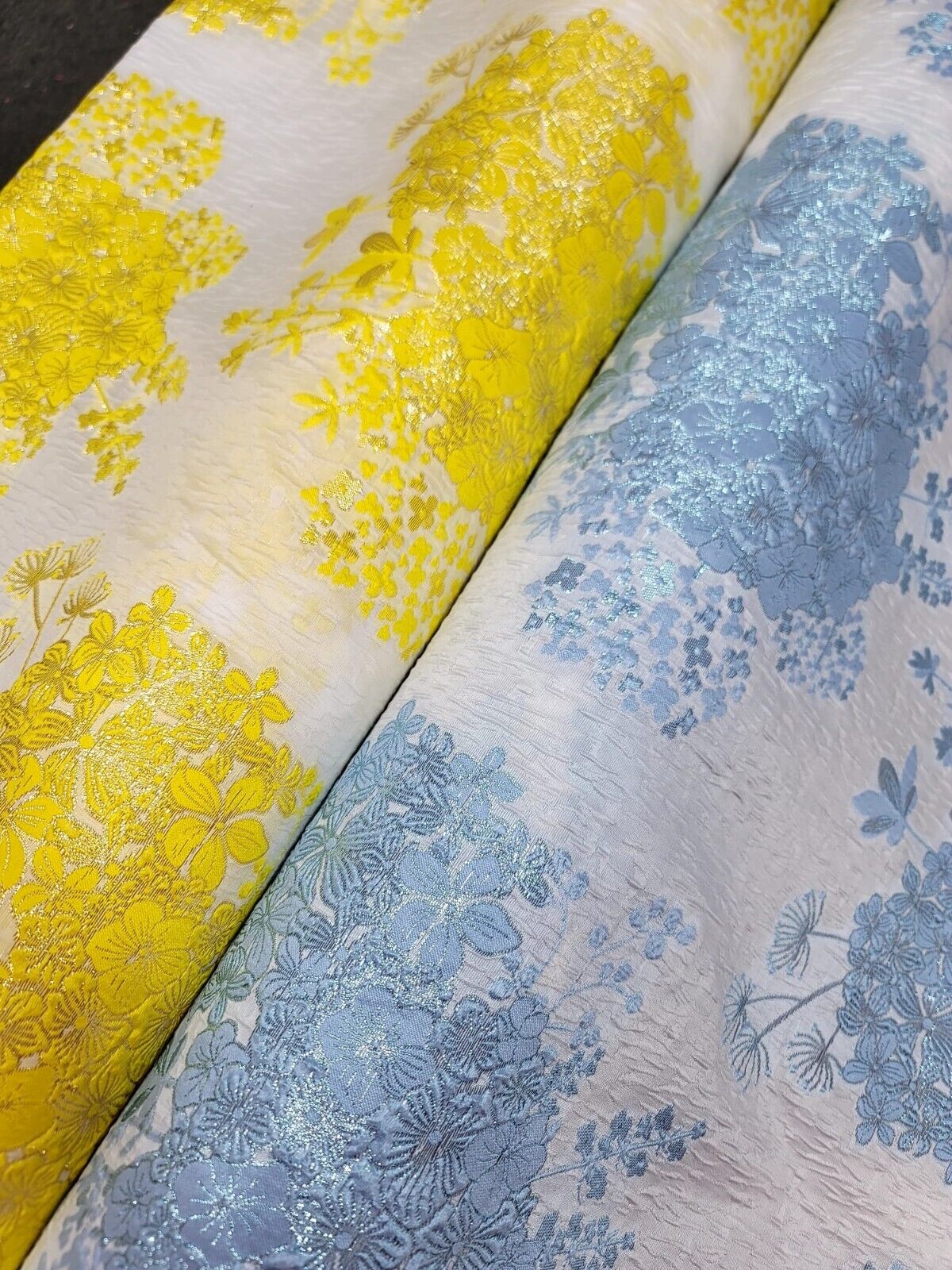 Floral Brocade Fabric by the Yard - 57" Width - White Organza Base - Ideal for Dresses in Multiple Color Options