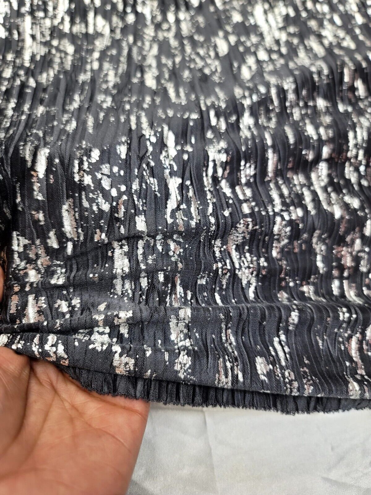 Charcoal/Silver Pleated Fabric 58" Sold By Yard For Dress Draping Backdrop