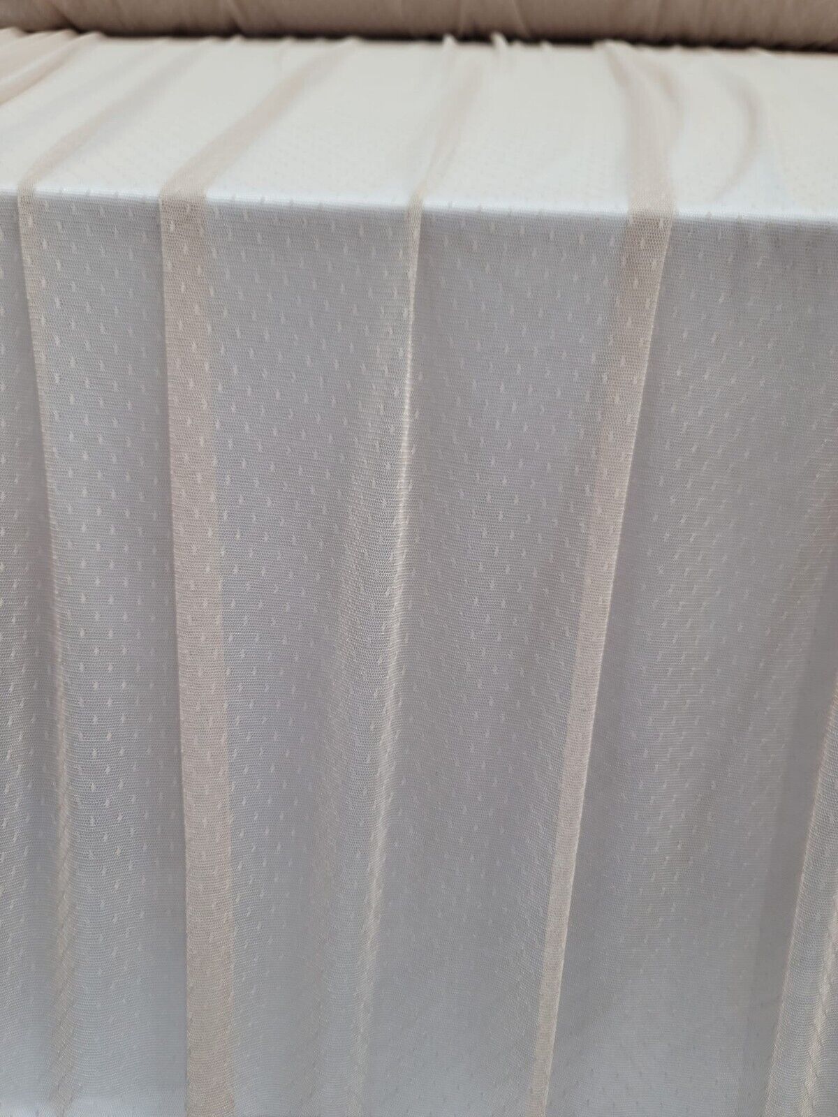 Beige Champagne Embroidered Polka Dots Mesh Prom Fabric - Sold by the Yard for Gown Quinceañera