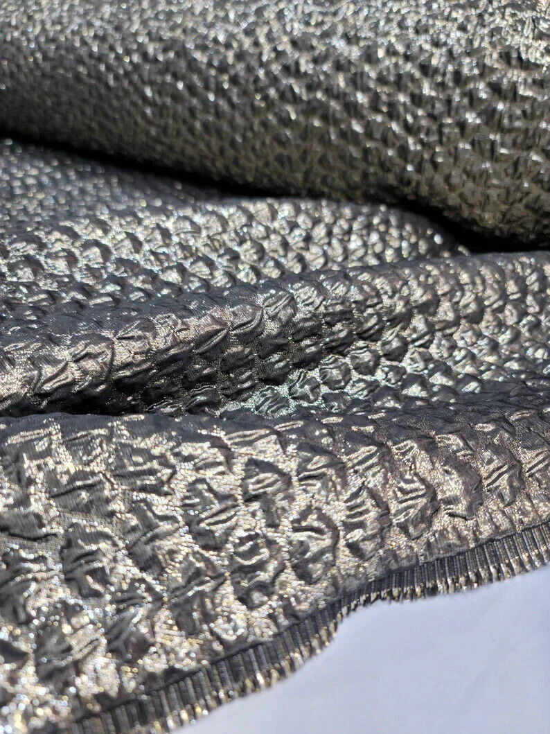 Antique Gold Brocade Jacquard Fabric - Sold by The Yard