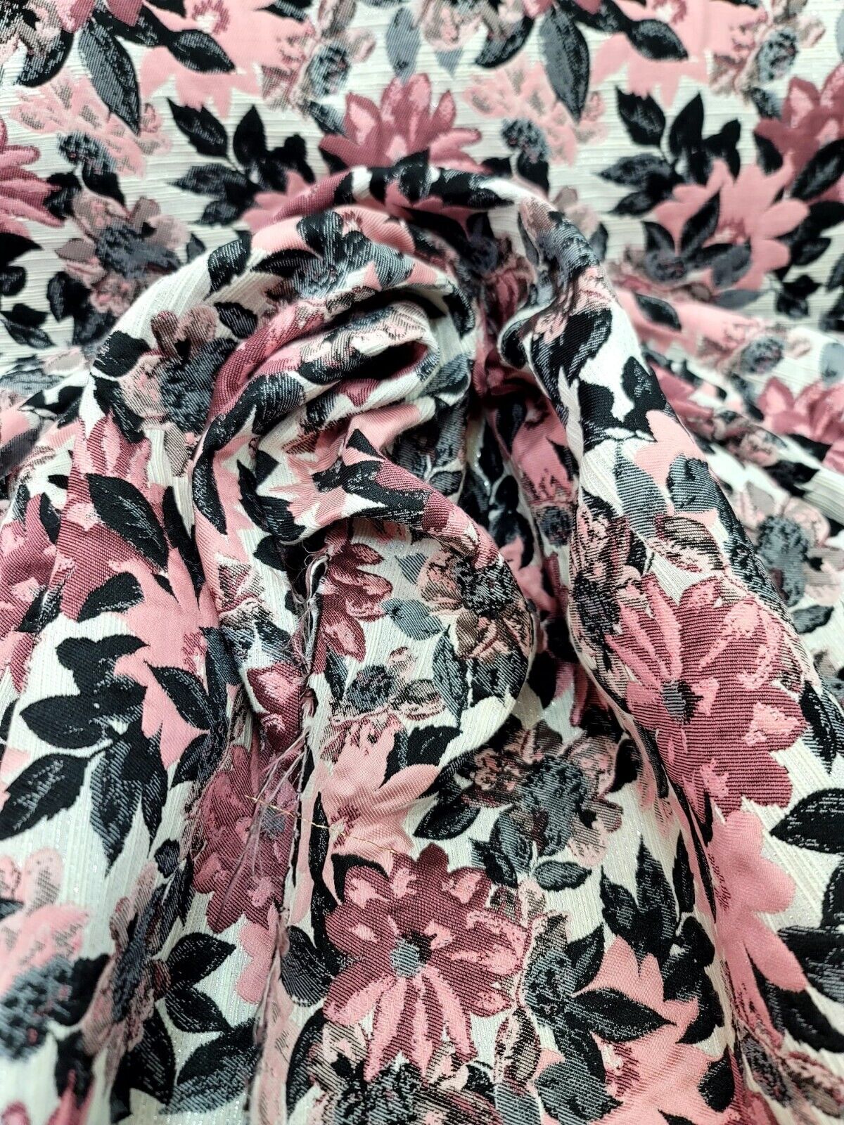 Dusty Rose Mauve Floral Chenille Upholstery Brocade Fabric - 56" Width - Sold by the Yard - Perfect for Pillows, Cushions, and Home Decor
