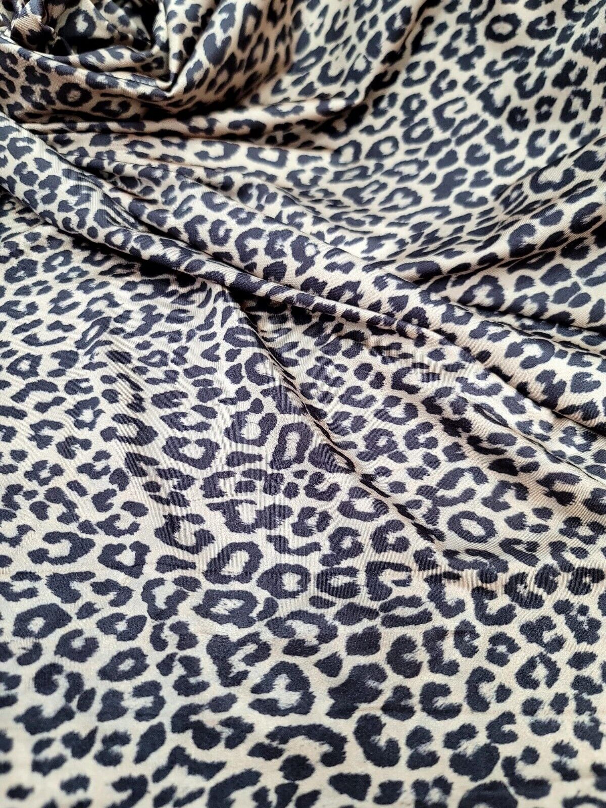 Wild Animal Cheetah Fabric - Sold By the Yard - Stretch Spandex - Animal Print - Black/Brown