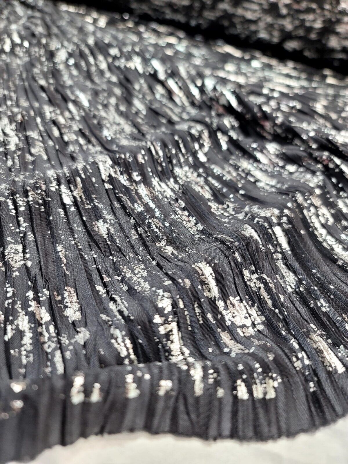 Charcoal/Silver Pleated Fabric 58" Sold By Yard For Dress Draping Backdrop
