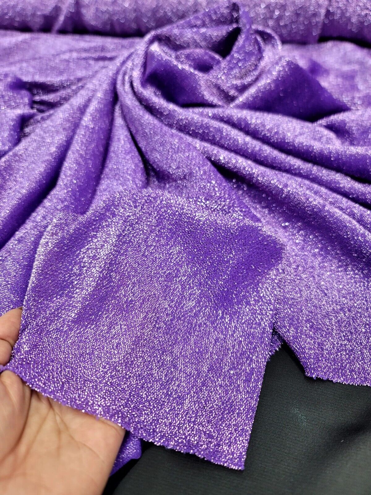 Lame Lavender Fabric Sold By The Yard Shimmer Stretch Sheer Fabric For Dress