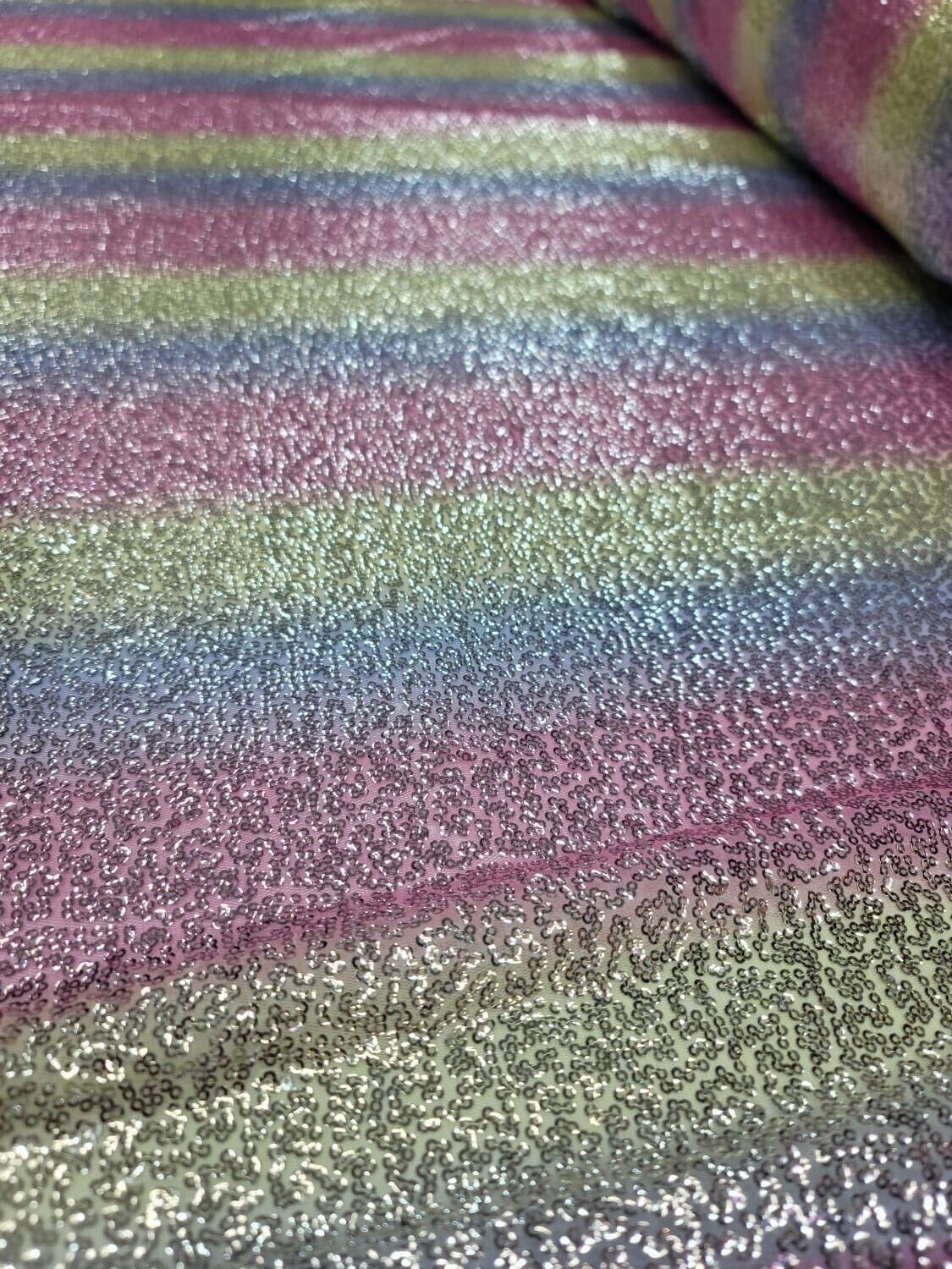 Mini Glitz Sequins Fabric by the Yard - Vibrant Rainbow - Perfect for Dresses, Decorations, and Creative Crafts