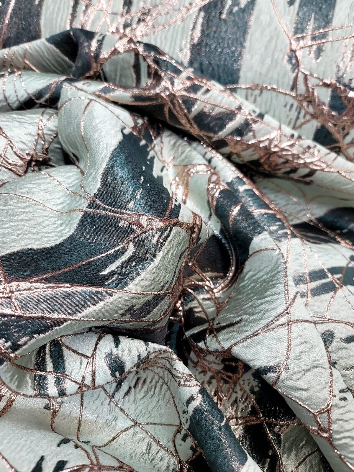 Hunter Green Sage Gold Metallic Brocade Fabric - Sold by Yard - Perfect for Fashion, Upholstery, and Elegant Creations