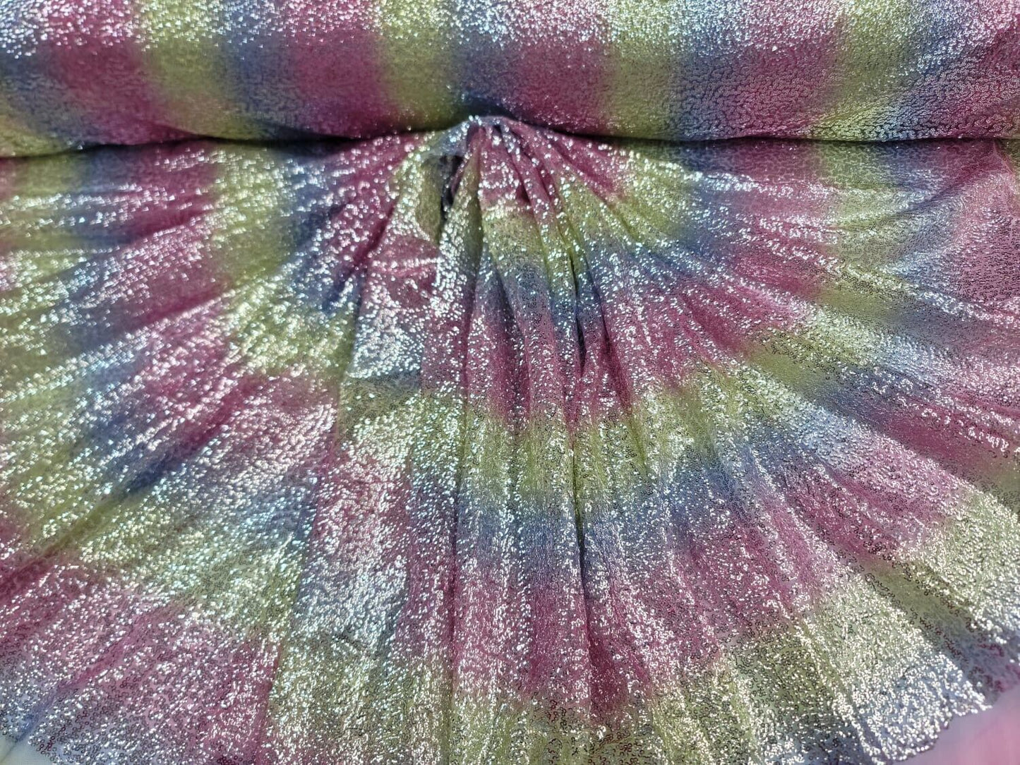 Mini Glitz Sequins Fabric by the Yard - Vibrant Rainbow - Perfect for Dresses, Decorations, and Creative Crafts