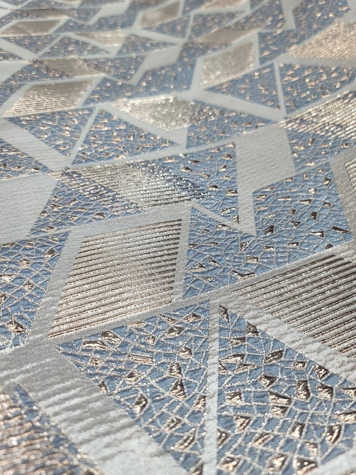 Triangle Brocade Fabric by the Yard - 57" Width - Geometric Patterns - Ideal for Dresses in Various Colors