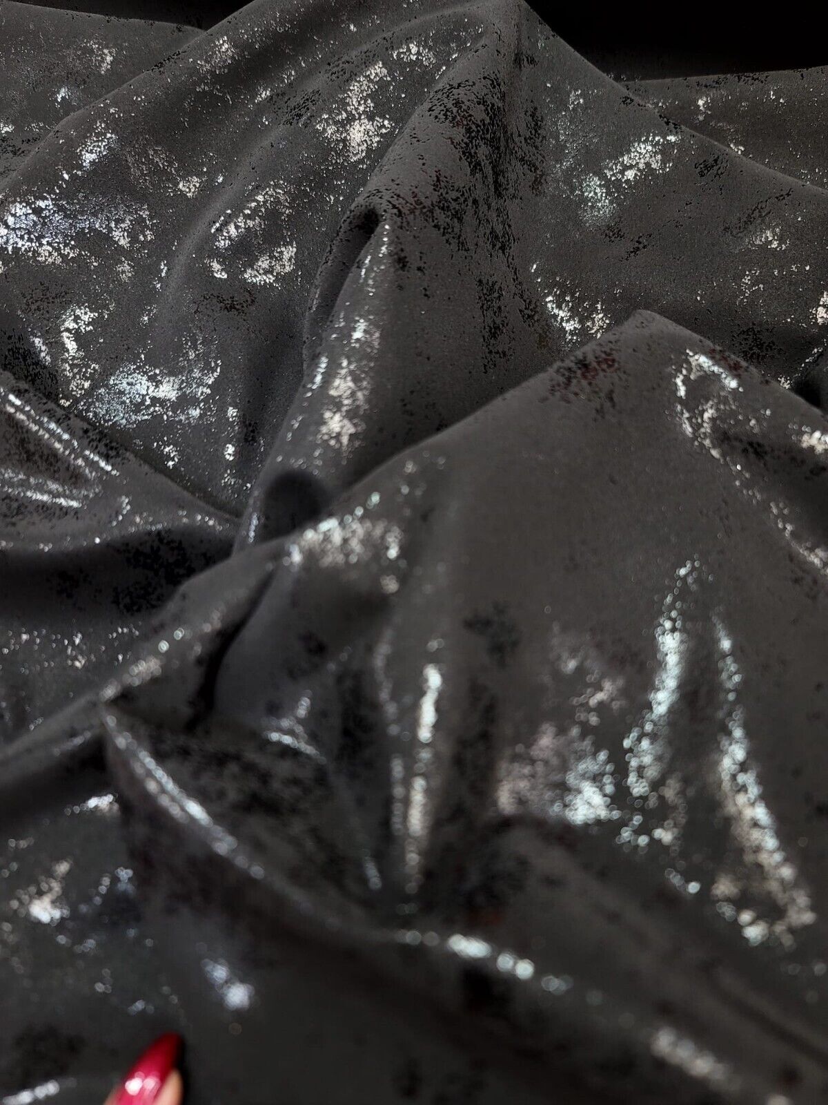 Black Spandex Fabric - Tie Dye Matte Shine - Sold by the Yard