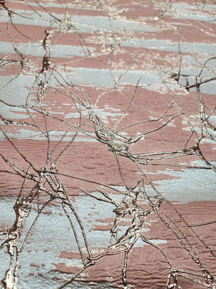 Rose Gold Brocade Jacquard Fabric Sold By The Yard Metallic Coral Fashion Dress