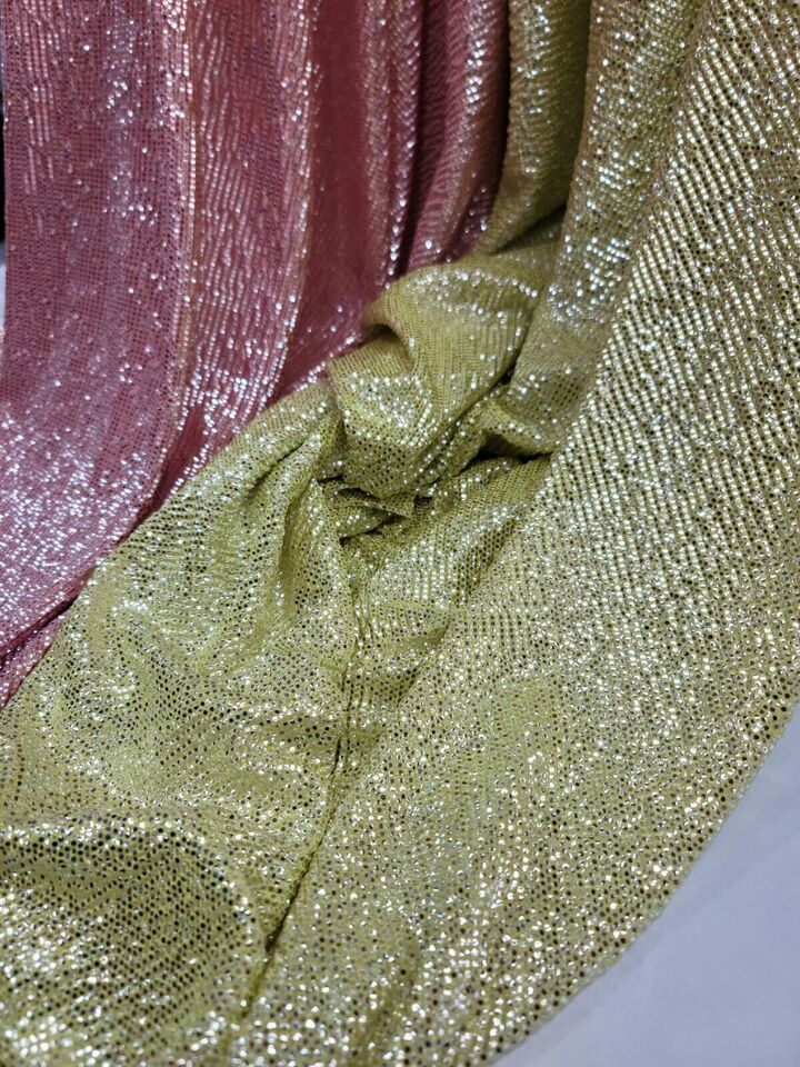 Yellow Neon Stretch Textured Silver Fabric By the Yard - Spandex Material for Gowns, Fashion, Dresses