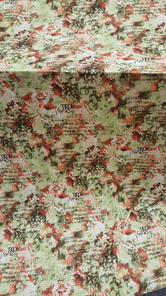 Vibrant Green Orange Floral Stretch Spandex Fabric by the Yard for Gown Draping & Decoration