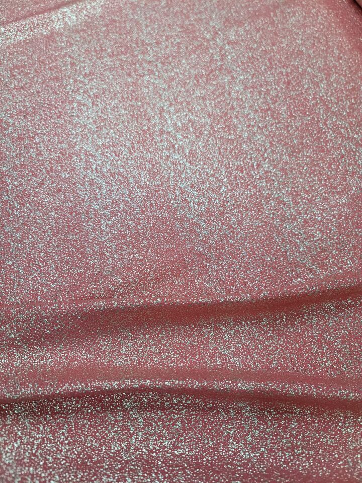 Vibrant Coral Shimmer Gold Stretch Spandex Fabric by the Yard - Elegant Apparel & Crafting Material