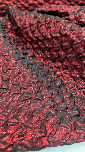 Burgundy Metallic Brocade Jacquard Prom fabric sold by the yard gown Quinceañera