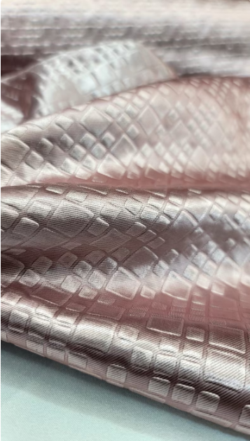 Dusty Rose Metallic Brocade Jacquard Fabric - Textured Square Figure - Sold by the Yard