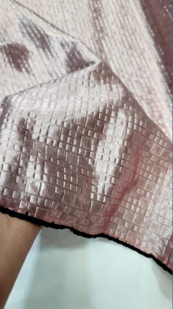Dusty Rose Metallic Brocade Jacquard Fabric - Textured Square Figure - Sold by the Yard