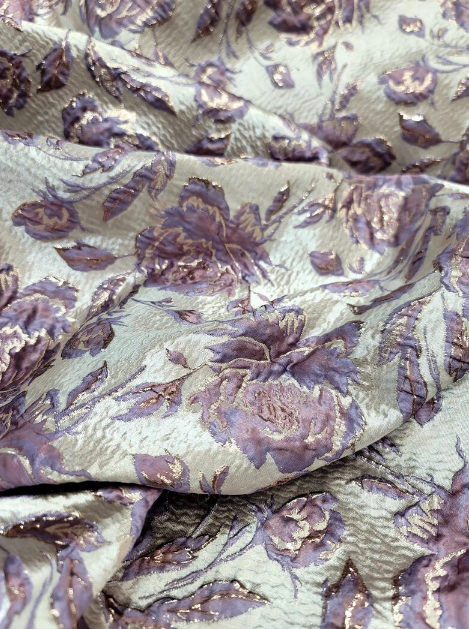 Jacquard Floral Flowers Fashion Fabric Sold By The Yard