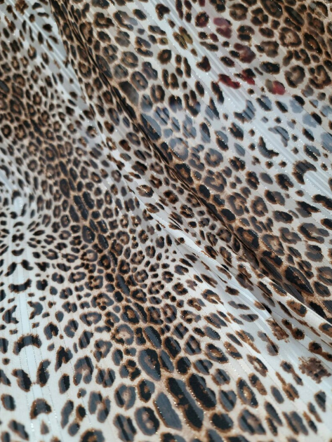 Cheetah Textured Gold Mylar Chiffon Fabric Soft Flowy Luxury by the Yard.