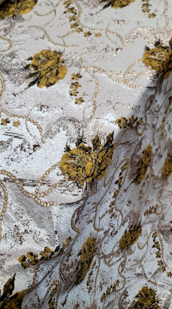 Brocade Jacquard Prom Fabric by the Yard - Ideal for Gowns, Quinceañera, Bridal, Upholstery, and More - Available in Various Stunning Colors