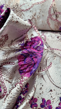 Brocade Jacquard Prom Fabric by the Yard - Ideal for Gowns, Quinceañera, Bridal, Upholstery, and More - Available in Various Stunning Colors