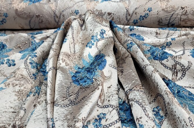 Brocade Jacquard Prom Fabric by the Yard - Ideal for Gowns, Quinceañera, Bridal, Upholstery, and More - Available in Various Stunning Colors